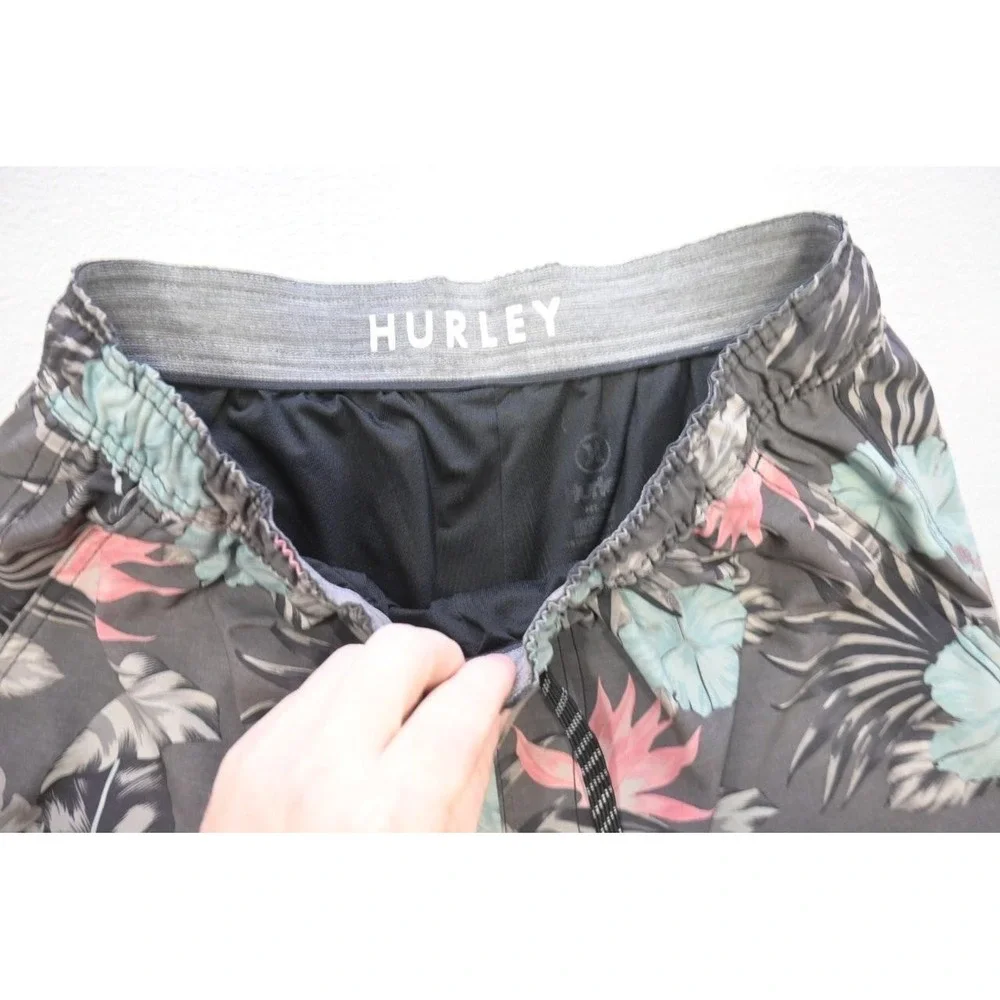 Hurley Swim Trunks Board Shorts Athletic Floral Stretch Water‎ Surf Mens Medium